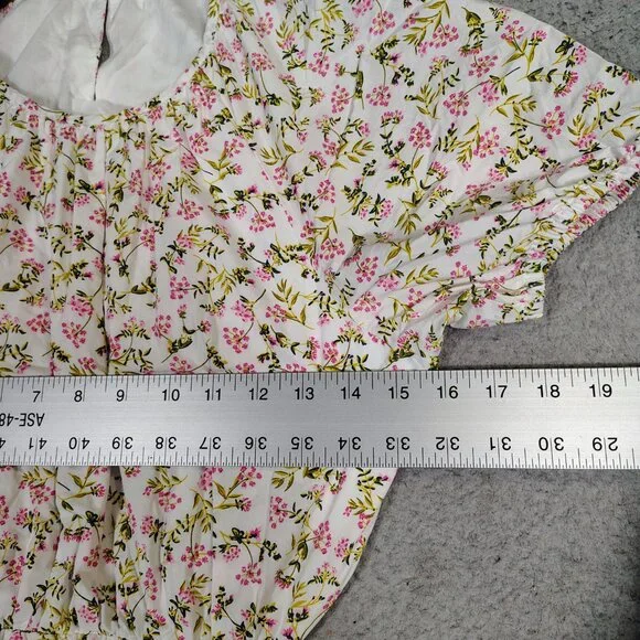 J.Crew Maxi Dress Women's 4 White Pink Meadow Floral Poplin Back-Cutout Cottage - Picture 13 of 13